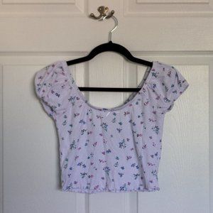 PacSun white floral top